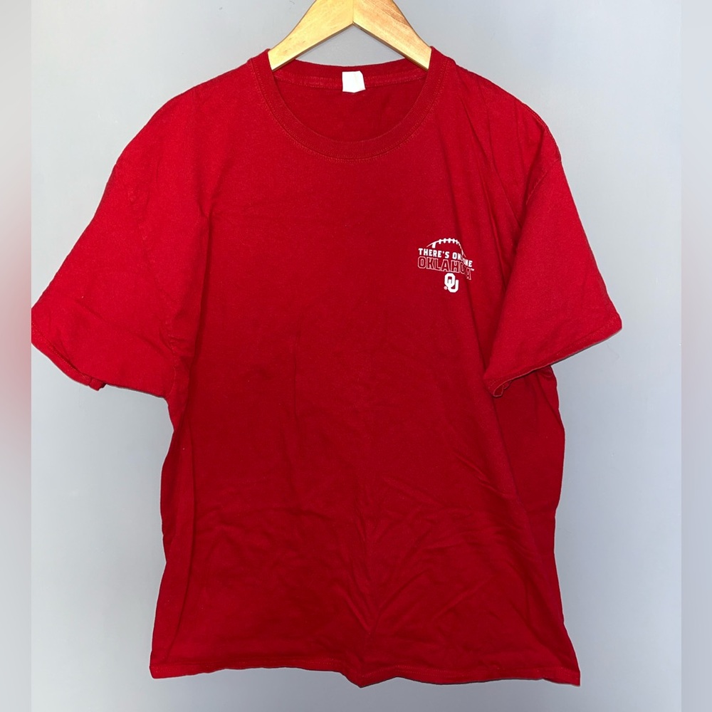 Hanes Oklahoma‎ Sooners Football Graphic T-Shirt Crimson Mens XL Boomer Sooner